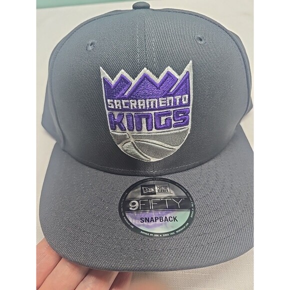 Sacramento Kings New Era 9fifty Snapback Hat / Cap - Gray And Purple NEW - Picture 2 of 8